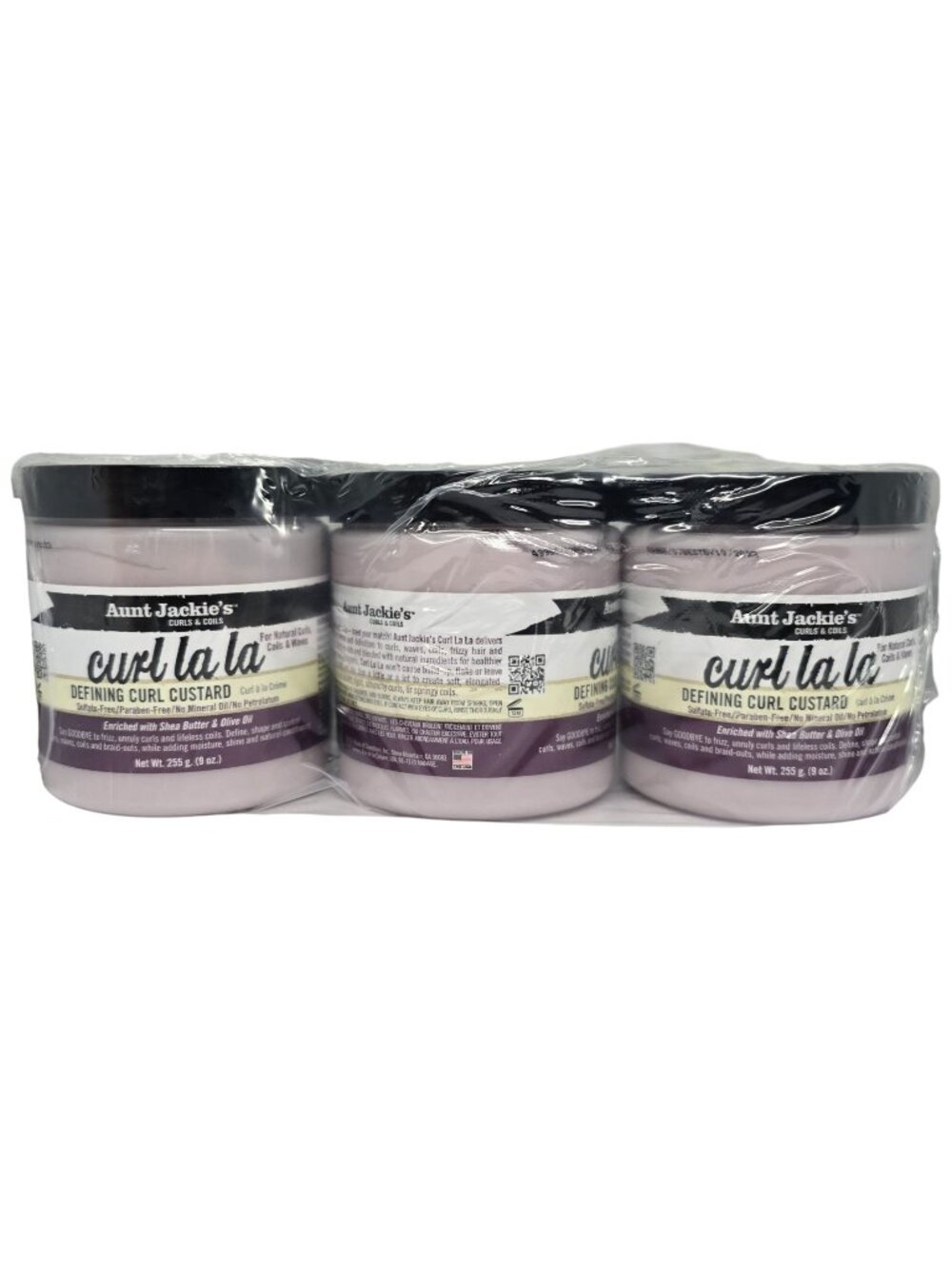 Aunt Jackie's Curl La La Defining Curl Custard 9 oz 255g Each 3 Pack Hair Care